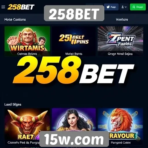 Variedade de jogos disponíveis na plataforma 258BET